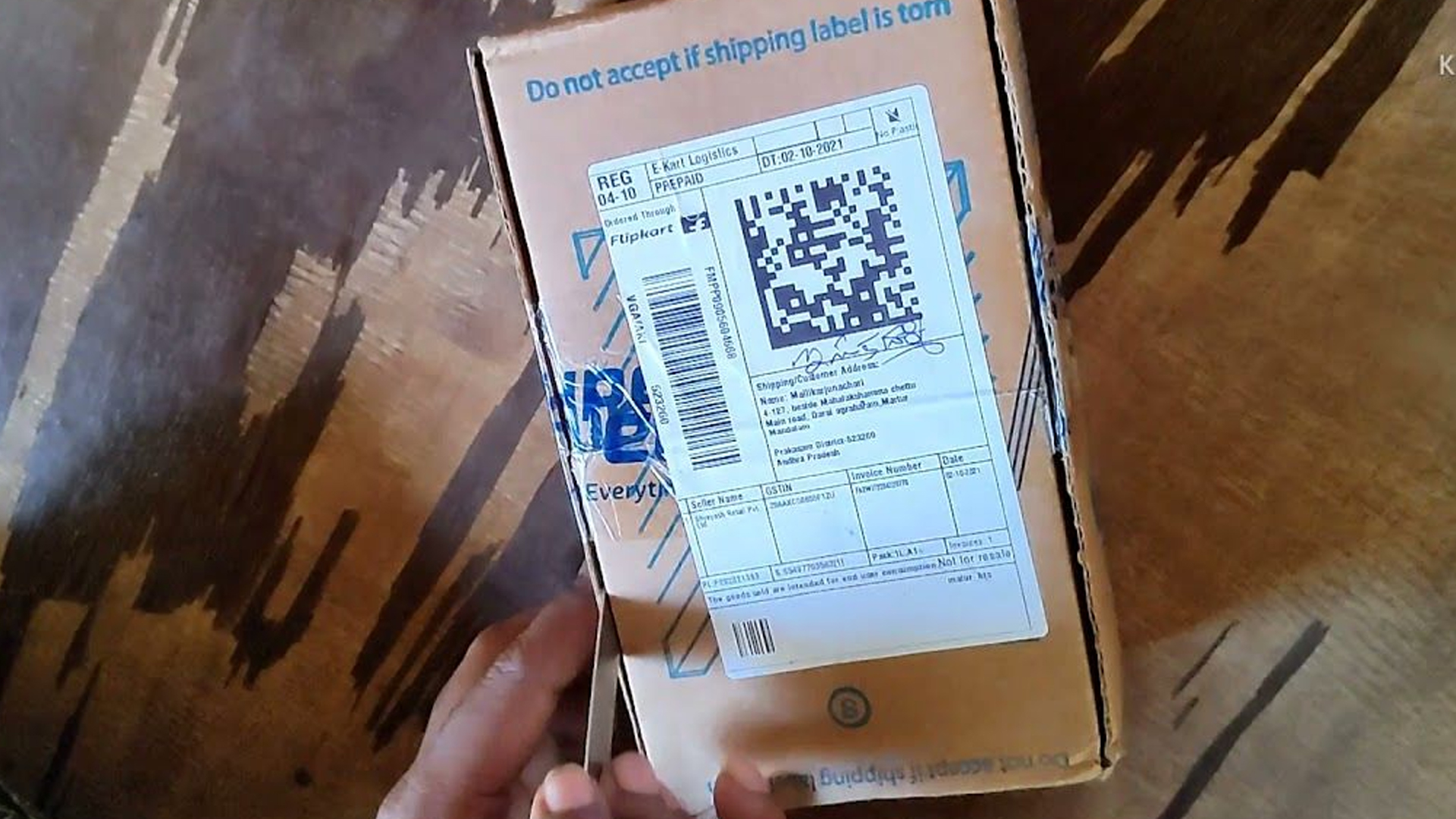 Flipkart Shipping Label